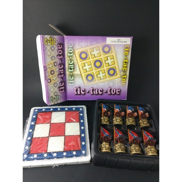 FAME NIB Civil War Tic Tac Toe Collectors Desktop Hand Painted Military - Picture 1 of 3